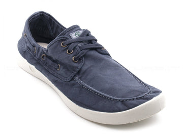 Natural world eco scarpa barca estiva uomo blu