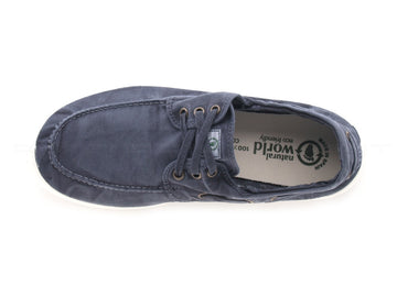 Natural world eco scarpa barca estiva uomo blu