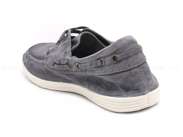 Natural world eco scarpa barca estiva uomo grigio