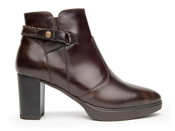 Nero Giardini tronchetti donna in pelle marrone