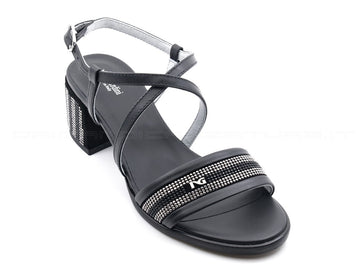 Nero giardini sandali con cinturini donna nero