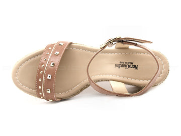 Nero giardini sandali con zeppa alta donna tortora