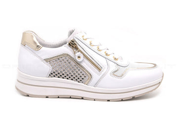 Nero giardini sneakers con zip esterna donna bianco