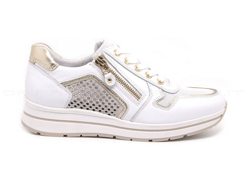 Nero giardini sneakers con zip esterna donna bianco