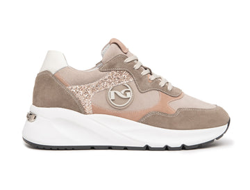 NeroGiardini donna sneakers in camoscio beige taupe E218040D-501