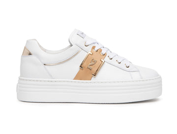 NeroGiardini donna sneakers Made in Italy in pelle  bianca E218132D-707