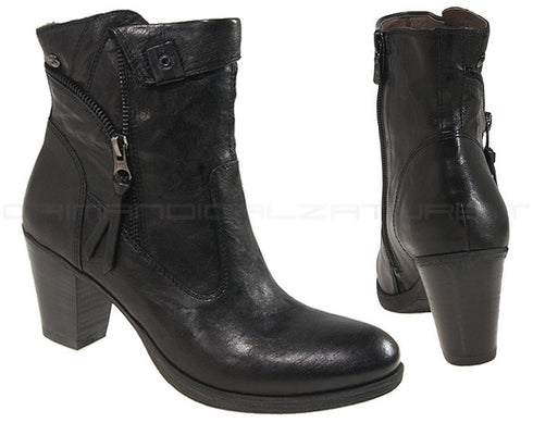 Nero giardini stivaletti con 2 zip donna nero