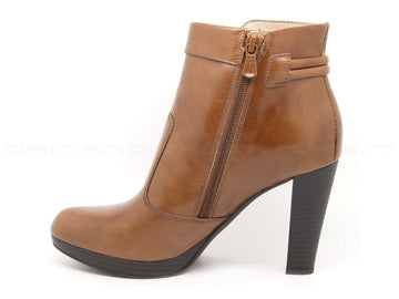 Nero giardini tronchetti con zip donna cuoio