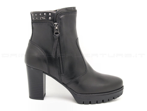 Nero giardini stivaletti con 2 zip donna nero