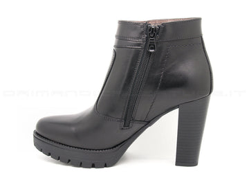 Nero giardini tronchetti con 2 zip donna nero