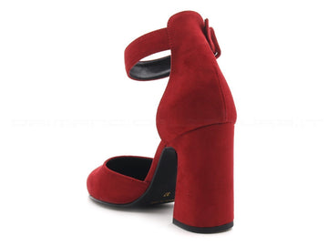 Ovyé donna scarpe con cinturino caviglia donna rosso