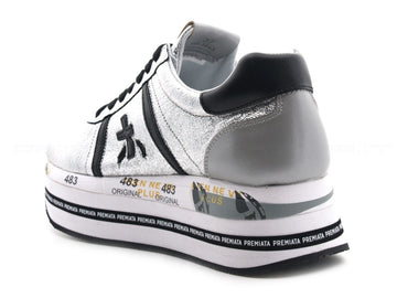 Premiata beth sneakers laminata donna argento