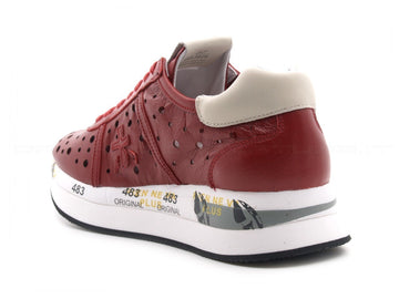 Premiata conny pelle microforata donna rosso