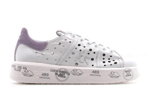 Premiata belle pelle microforata donna bianco