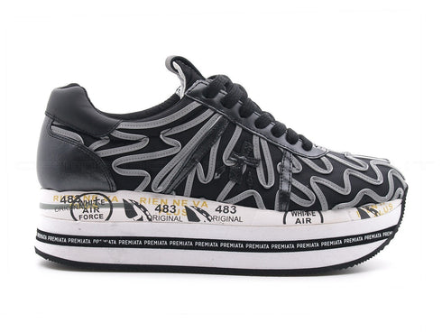 Premiata beth sneakers platform donna nero