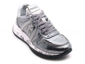 Premiata layla sneakers stampa pitone donna argento