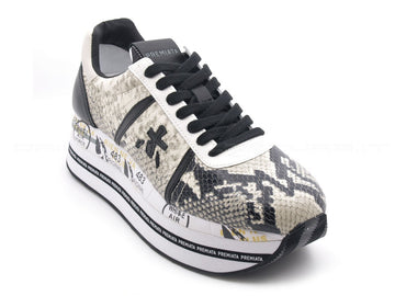 Premiata beth scarpe stampa pitone donna beige