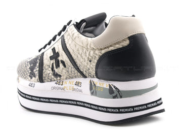 Premiata beth scarpe stampa pitone donna beige