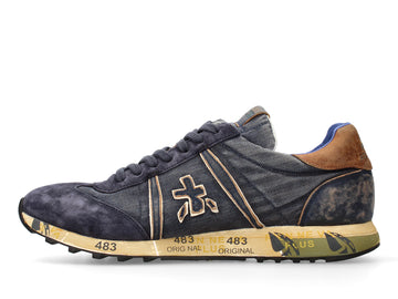 Premiata Lucy denim suede men's sneakers