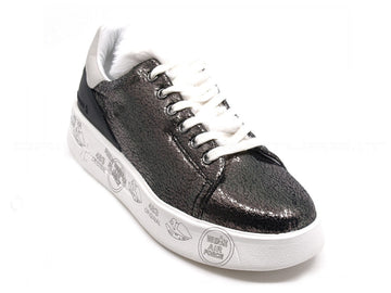 Premiata belle sneakers pelle laminata donna antracite
