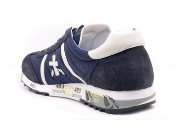 Premiata uomo lucy camoscio tessuto uomo blu