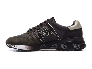 Premiata men's Lander suede fabric sneakers