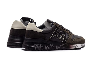 Premiata men's Lander suede fabric sneakers