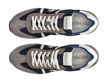 Premiata men's Lucy suede fabric sneakers