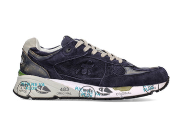 Premiata uomo Mase sneakers in camoscio blu 5682