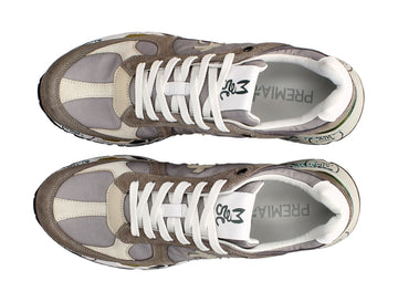 Premiata Mase suede and fabric sneakers