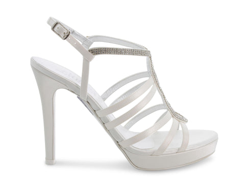 Melluso Sandali Eleganti Sposa Tacco Alto tomaia Tessuto Bianco TH617-215441