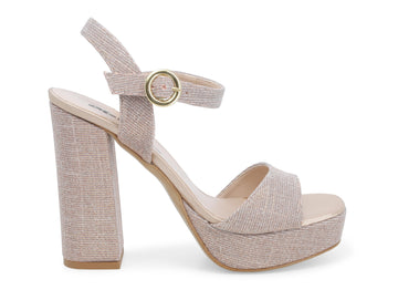 Melluso Sandali Eleganti Platform Tacco Alto in Tessuto Rosa J611D-229797