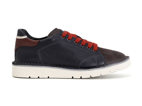 CafèNoir uomo scarpe basse stringate in pelle blu C1TS1310-B001