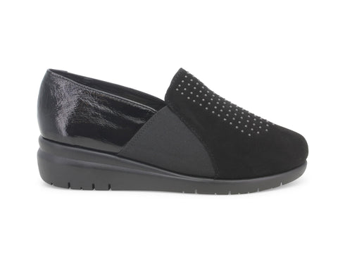 Melluso donna scarpe comfort pianta larga nero K55235-217769