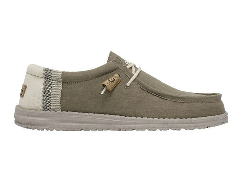 Hey Dude scarpe estive Wally Linen Mows verde militare