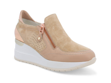 Melluso Women's Shoes Slip-on with a Zip Leather Suede upper