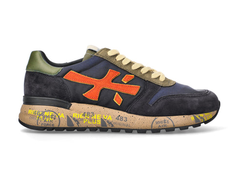 Premiata Mick scarpe sportive camoscio tessuto blu 5356