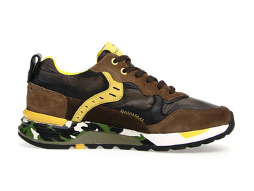 Voile Blanche Bholt scarpe uomo camoscio tessuto marrone giallo