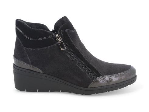 Melluso scarponcini donna camoscio con 2 zip grigia K91604B-216763