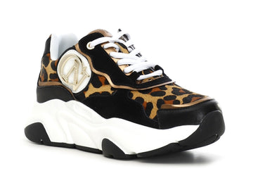 CafèNoir animalier and leather sneakers shoes
