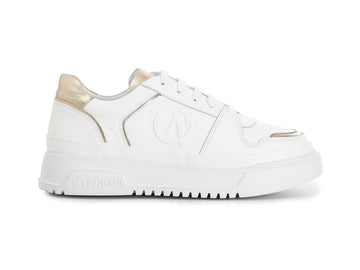 CafèNoir Donna Sneakers logo in rilievo tomaia Pelle Bianca C1DC1001-W001