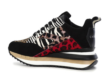 CafèNoir donna sneakers multimateriale con zeppa