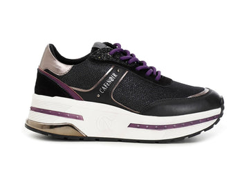 CafèNoir donna sneakers tessuto mesh e pelle nera C1DB9040-N001