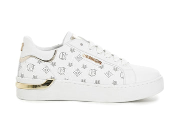 CafèNoir donna sneakers logata in pelle bianca C1DS1530-W001