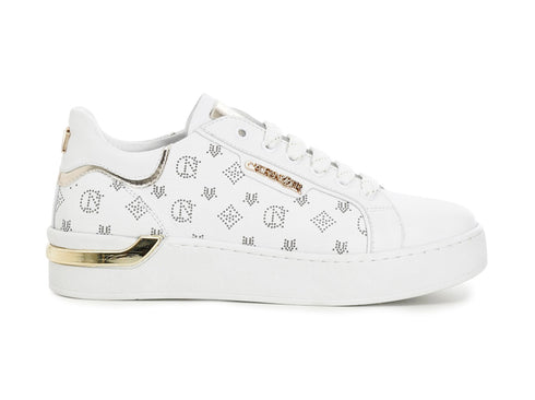 CafèNoir donna sneakers logata in pelle bianca C1DS1530-W001