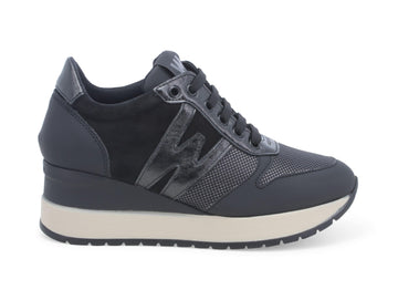 Melluso sneakers lacci zeppa tomaia pelle nera R25544-217416