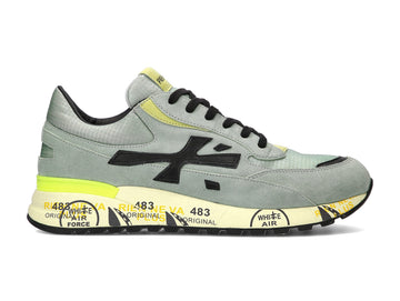 Premiata Django sneakers uomo tessuto camoscio verde acqua 5928