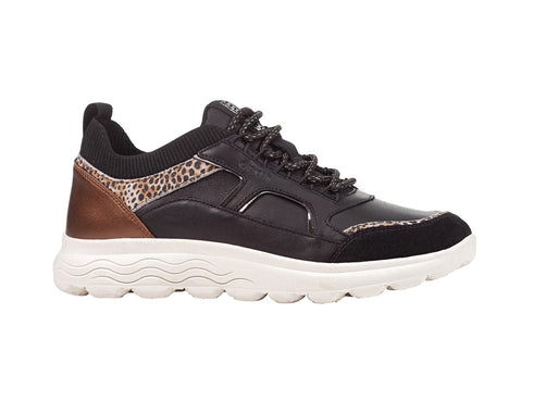 Geox sneakers spherica invernale donna pelle nera D26NUC