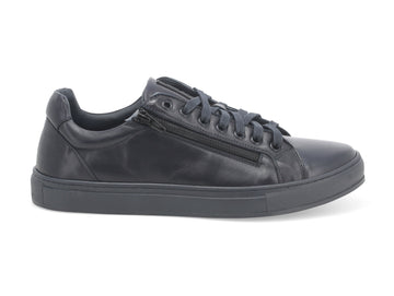 Melluso uomo sneakers comode con zip in pelle U18100B-220577 nero