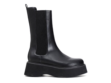 CafèNoir stivaletti chelsea platform in similpelle nera C1FL9040-N001